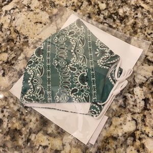 Tory Burch Green Americana Bandana Print Mask
